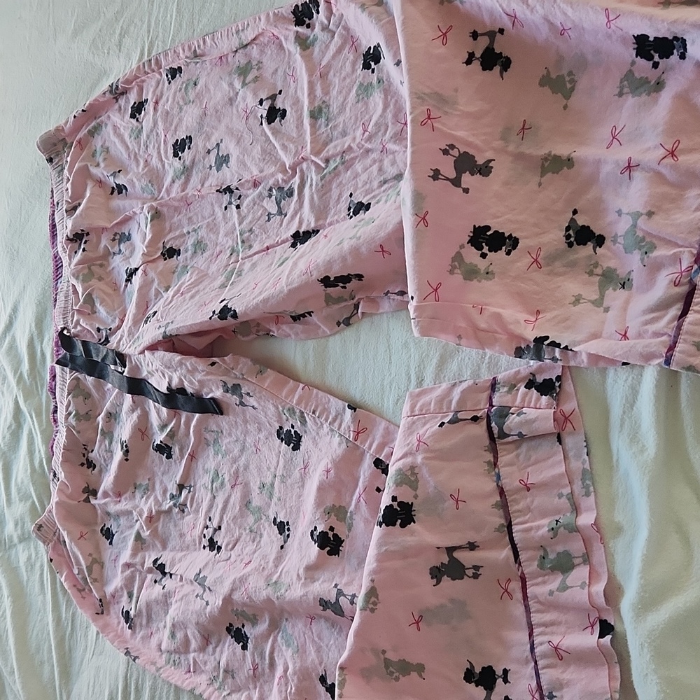Women's Pink Black and Gray Poodle print pj bottoms/loungewear by Faded Glory 3X